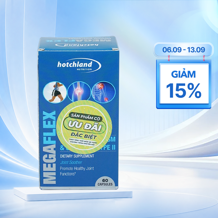 Viên uống Hotchland MegaFlex (họp 60 viên) giúp tăng cường sức khỏe xương khớp