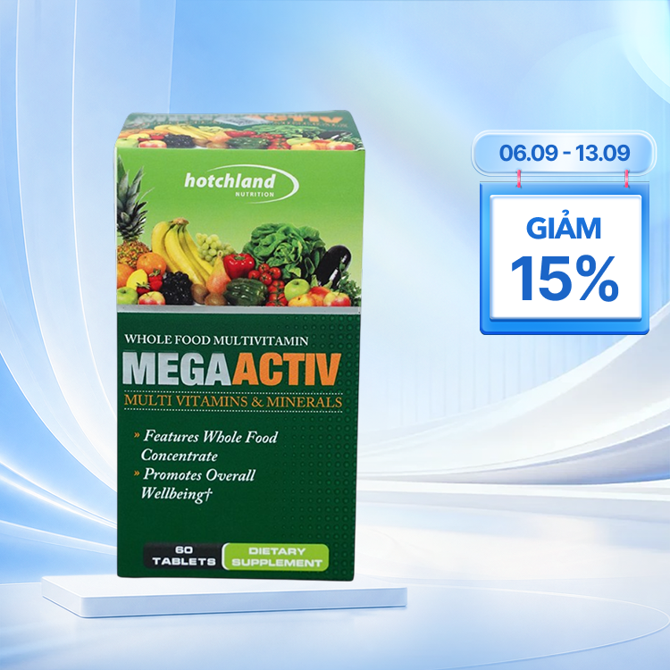Megaactiv Whole Food Multivitamins (Hộp 60 viên) bổ sung vitamin, khoáng chất