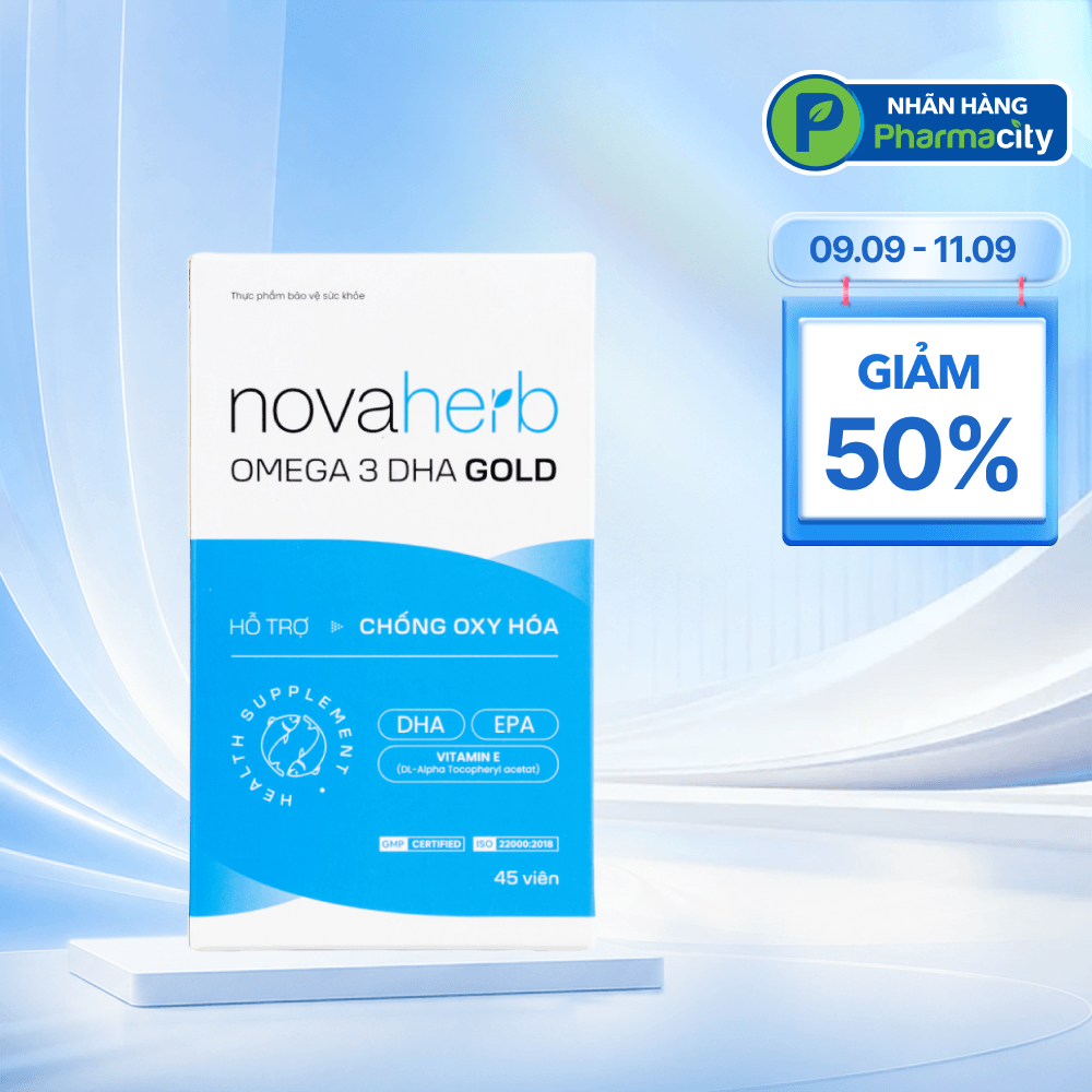 Novaherb Omega 3 DHA Gold (Hộp 45 Viên Nang Mềm)