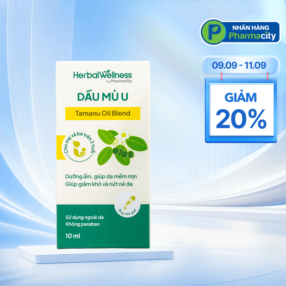 Dầu Mù U Herbal Wellness giúp dưỡng ẩm, làm mềm da (Chai 10ml)