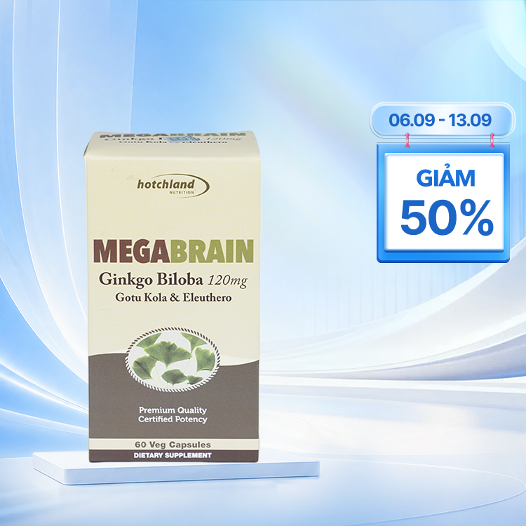 Viên uống Megabrain (Hộp 60 viên) giúp hỗ trợ hoạt huyết và dưỡng não