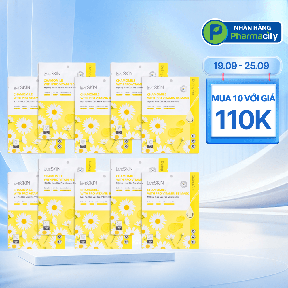 Combo 10 miếng LoveSkin Mặt nạ Hoa Cúc Pro-Vitamin B5 (23g)