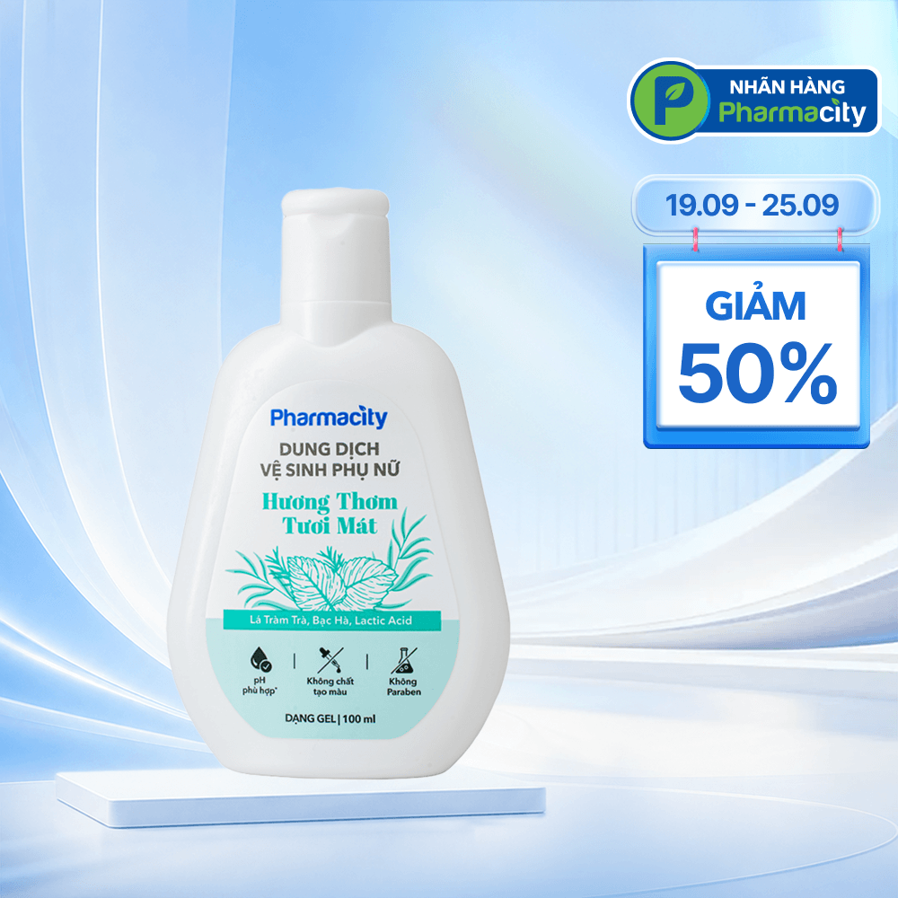 Dung dịch vệ sinh phụ nữ Pharmacity dạng gel hương thơm tươi mát (100ml)