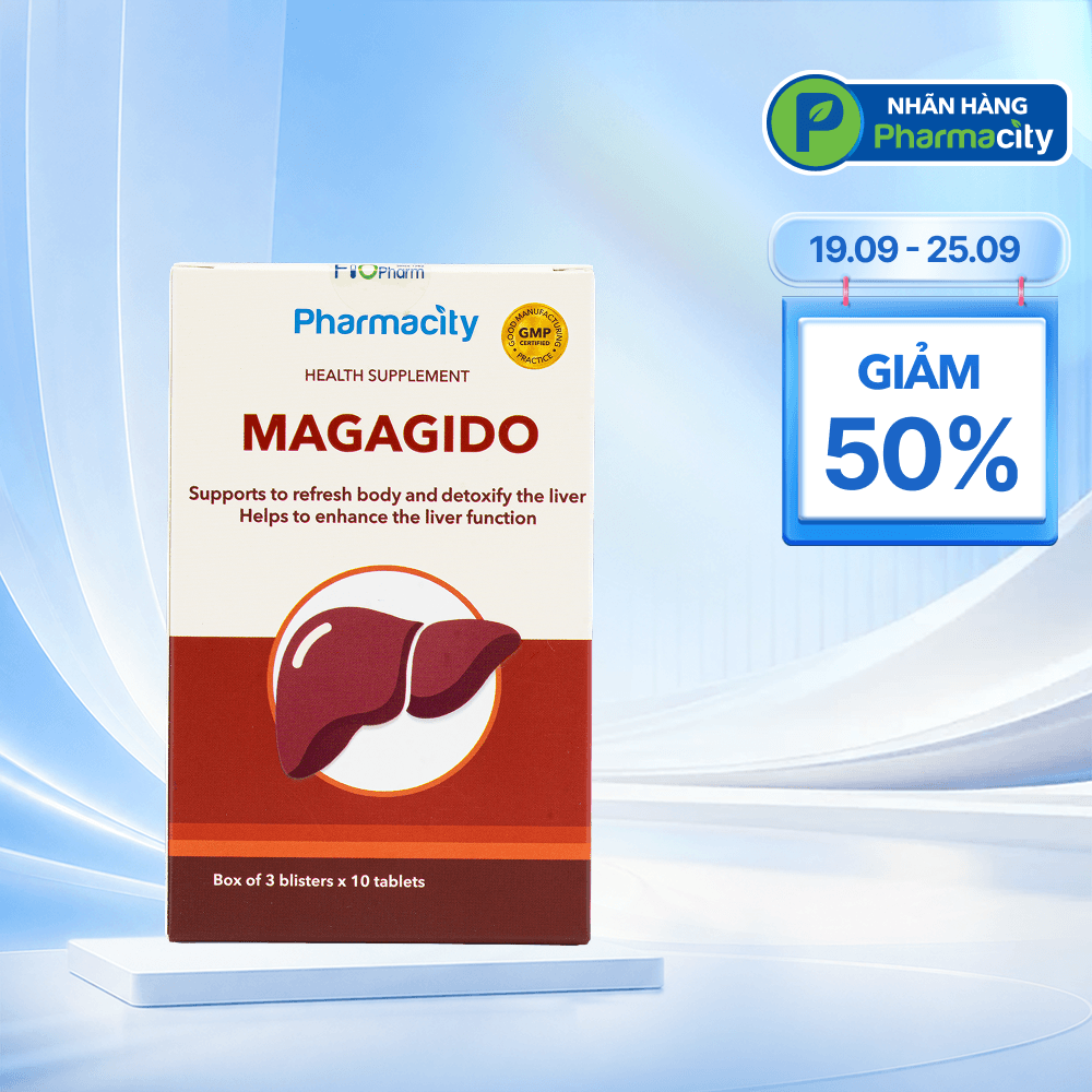 Viên uống Pharmacity Magagido hỗ trợ thanh nhiệt, giải độc mát gan (Hộp 30 viên)
