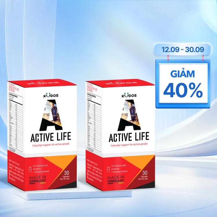 Combo 2 Viên uống Kudos Active Life bổ sung vitamin và khoáng chất (Hộp 30 viên)