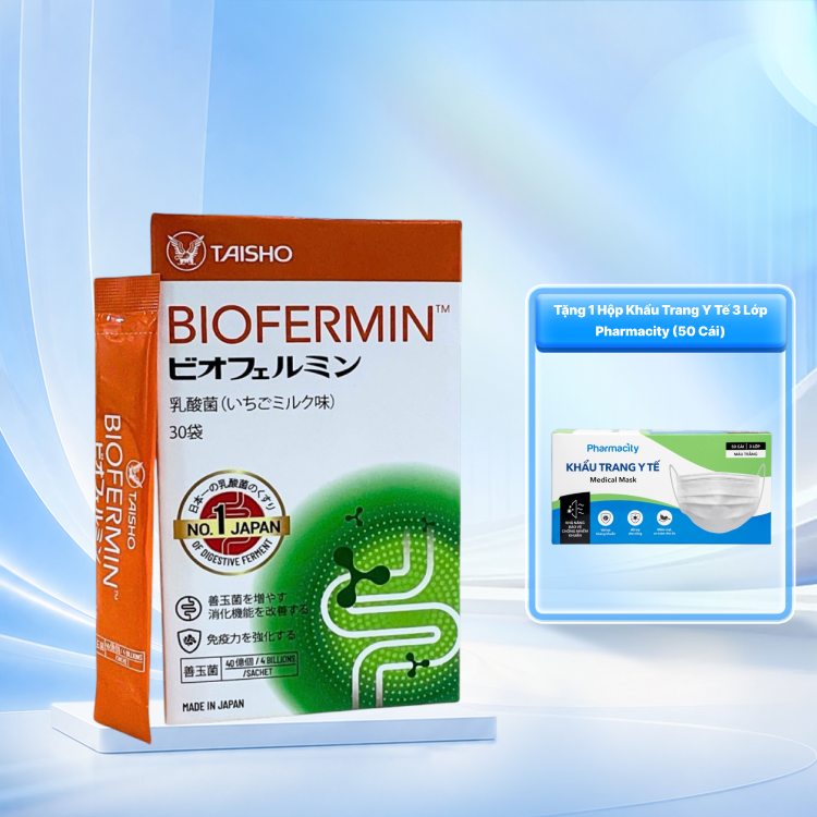 Thực phẩm bảo vệ sức khỏe BIOFERMIN Hỗ Trợ Tiêu Hóa (Hộp 30 gói x 1.5g)