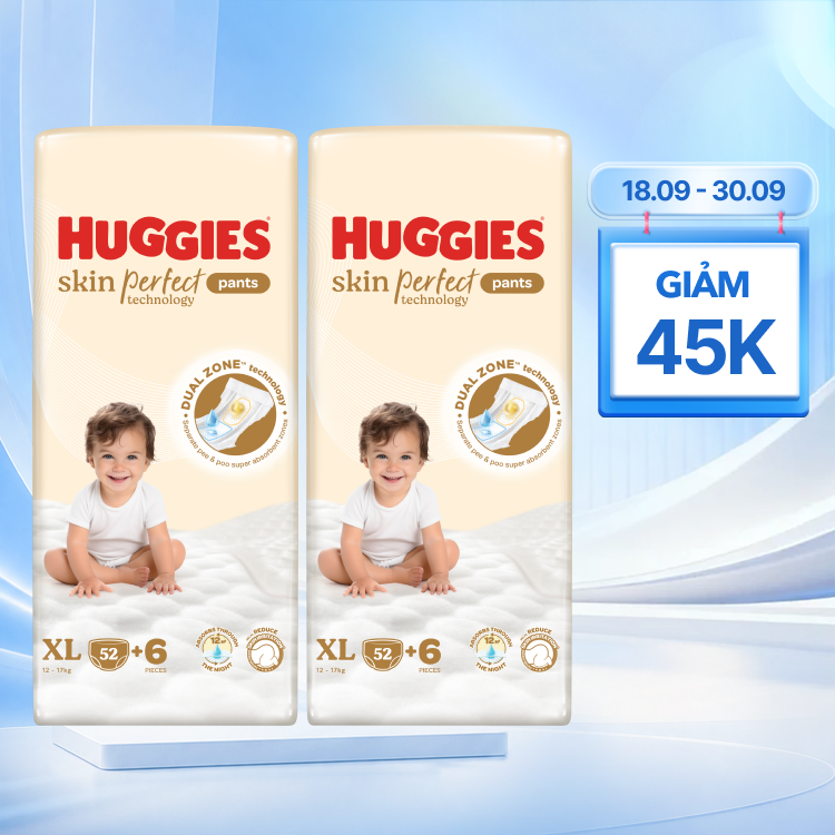 Combo 2 Gói Huggies SkinPerfect Tã Quần Size XL 52 Miếng