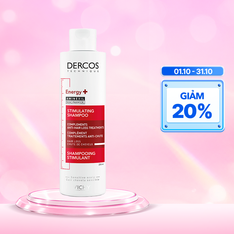 Dầu gội Vichy Dercos đỏ 200ml giúp ngăn ngừa và giảm rụng tóc, tóc chắc khoẻ